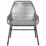 vidaXL 7-dielna záhradná jedálenská súprava+podložky, sivá, polyratan – Obrázok 6