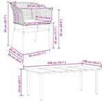 vidaXL 9-dielna záhradná jedálenská súprava+podložky, hnedá, polyratan – Obrázok 10