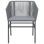 vidaXL 5-dielna záhradná jedálenská súprava+podložky, sivá, polyratan – Obrázok 7