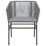 vidaXL 5-dielna záhradná jedálenská súprava+podložky, sivá, polyratan – Obrázok 7