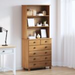 vidaXL Hutch 'ASKIM'Hnedý 91x40x199.5 cm Masívne borovicové drevo