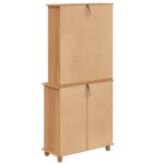 vidaXL Hutch 'ASKIM'Hnedý 91x40x199.5 cm Masívne borovicové drevo – Obrázok 10