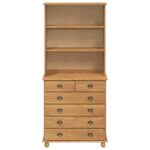 vidaXL Hutch 'ASKIM'Hnedý 91x40x199.5 cm Masívne borovicové drevo – Obrázok 8