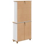 vidaXL Hutch “ASKIM” Biela 91x40x199.5 cm Masívne drevo borovica – Obrázok 10