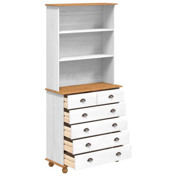 vidaXL Hutch “ASKIM” Biela 91x40x199.5 cm Masívne drevo borovica – Obrázok 7