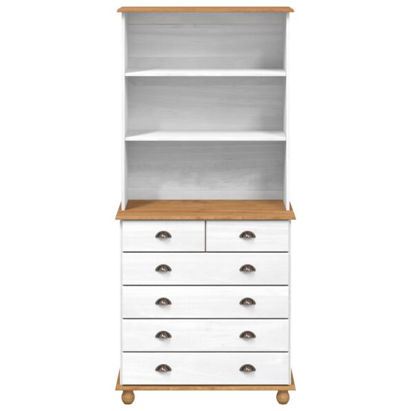 vidaXL Hutch “ASKIM” Biela 91x40x199.5 cm Masívne drevo borovica – Obrázok 8