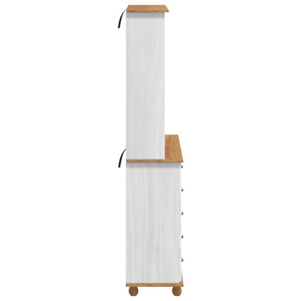 vidaXL Hutch “ASKIM” Biela 91x40x199.5 cm Masívne drevo borovica – Obrázok 9