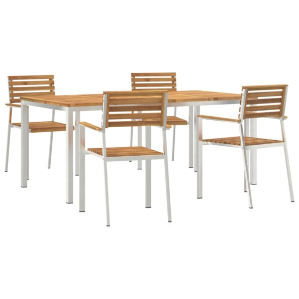 vidaXL 5-dielny záhradný jedálenský set z masívneho akáciového dreva – Obrázok 2