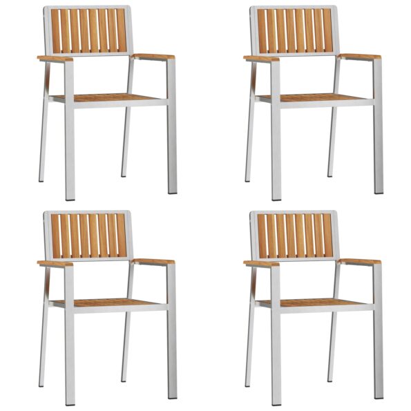 vidaXL 5-dielny záhradný jedálenský set z pevného teakového dreva – Obrázok 6