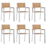 vidaXL 7dielny záhradný jedálenský súbor z masívneho dreva z teaku – Obrázok 6