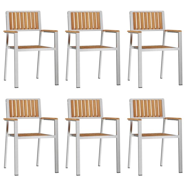 vidaXL 7dielny záhradný jedálenský súbor z masívneho dreva z teaku – Obrázok 6