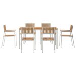 vidaXL 7dielny záhradný jedálenský súbor z masívneho dreva z teaku – Obrázok 7
