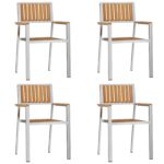 vidaXL 5-dielny záhradný jedálenský set z masívneho teaku – Obrázok 6