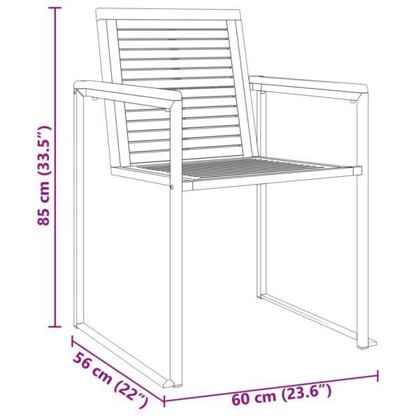 3334806_13.jpg 5-dielna súprava na jedenie do záhrady vidaXL z pevného akáciového dreva, Vonkajší jedálenský stôl vidaXL 90x90x74.5 cm z pevného akáciového dreva – Obrázok 13