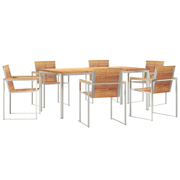 3334826_2.jpg vidaXL 7-dielny záhradný jedálenský set z masívneho teakového dreva – Obrázok 2