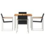 vidaXL 5-dielny záhradný jedálenský set z masívneho dreva teak – Obrázok 7