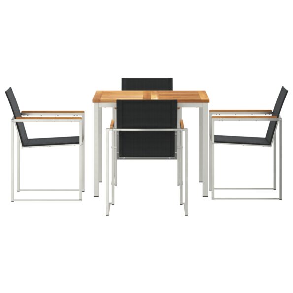 vidaXL 5-dielny záhradný jedálenský set z masívneho dreva teak – Obrázok 7