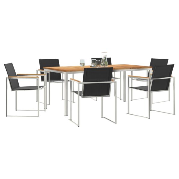 3334834_3.jpg vidaXL 7-dielny záhradný jedálenský set z pevného dreva teak – Obrázok 3