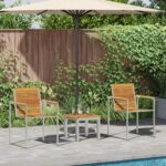 vidaXL Slnečné lehátko so záhradnými stoličkami 3 ks Masívne drevo akácia