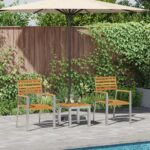 vidaXL 3-dielny záhradný jedálenský set z masívneho akáciového dreva