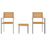 vidaXL 3-dielny záhradný jedálenský set z masívneho akáciového dreva – Obrázok 7