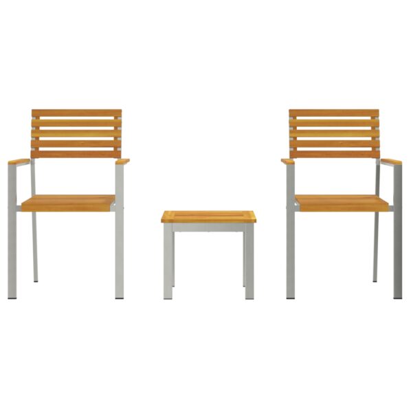 vidaXL 3-dielny záhradný jedálenský set z masívneho akáciového dreva – Obrázok 7