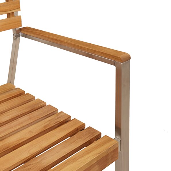 3334845_11.jpg Záhradný jedálenský set vidaXL 3 kusy z masívneho teakového dreva, Záhradné stoličky vidaXL stohovateľné 2 ks z masívneho teakového dreva a ocele – Obrázok 11