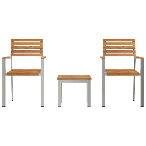 3334845_7.jpg Záhradný jedálenský set vidaXL 3 kusy z masívneho teakového dreva, Záhradné stoličky vidaXL stohovateľné 2 ks z masívneho teakového dreva a ocele – Obrázok 7