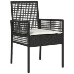 vidaXL Záhradný jedálenský set 7 pcs Čierna polyratan – Obrázok 6