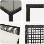 vidaXL Záhradný jedálenský set 7 pcs Čierna polyratan – Obrázok 9