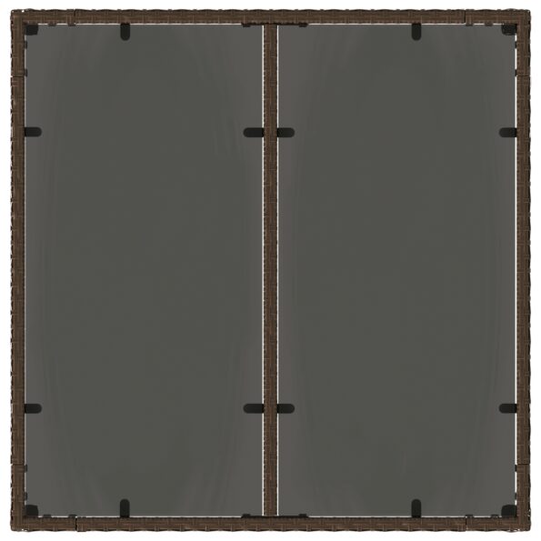 vidaXL 5-dielna záhradná jedálenská súprava s vankúšmi hnedá poly ratan – Obrázok 8