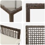 vidaXL 5-dielna záhradná jedálenská súprava s vankúšmi hnedá poly ratan – Obrázok 9
