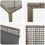vidaXL Záhradný jedálenský set 3 pcs Sivá polyratan – Obrázok 9