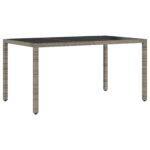 vidaXL 7 dielna záhradná jedálenská súprava s vankúšmi sivá poly ratan – Obrázok 5