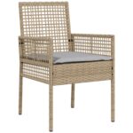 vidaXL Záhradný jedálenský set 7 pcs Béžová polyratan – Obrázok 6