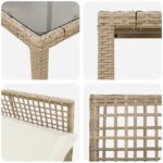 vidaXL Záhradný jedálenský set 9 pcs Béžová polyratan – Obrázok 9