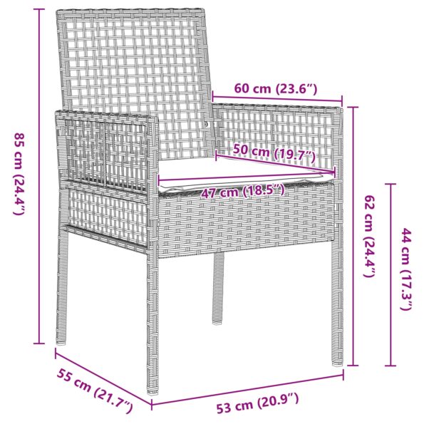 3334895_10.jpg vidaXL 3-dielny jedálenský set do záhrady s vankúšmi svetlosivej farby z polyratanu – Obrázok 10