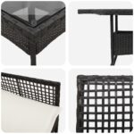 vidaXL 5-dielny záhradný jedálenský set čierny polyratan – Obrázok 9