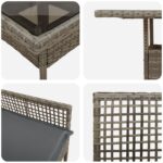 vidaXL 5-dielna záhradná jedálenská súprava šedá z poly ratan – Obrázok 9