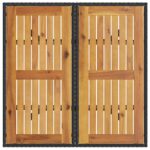 vidaXL 5-dielny záhradný jedálenský set s vankúšmi, čierny poly ratan – Obrázok 8