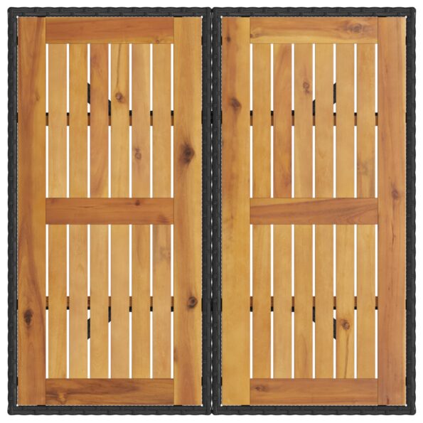 vidaXL 5-dielny záhradný jedálenský set s vankúšmi, čierny poly ratan – Obrázok 8