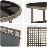 vidaXL 5-dielna záhradná jedálenská súprava sivý poly ratan – Obrázok 9