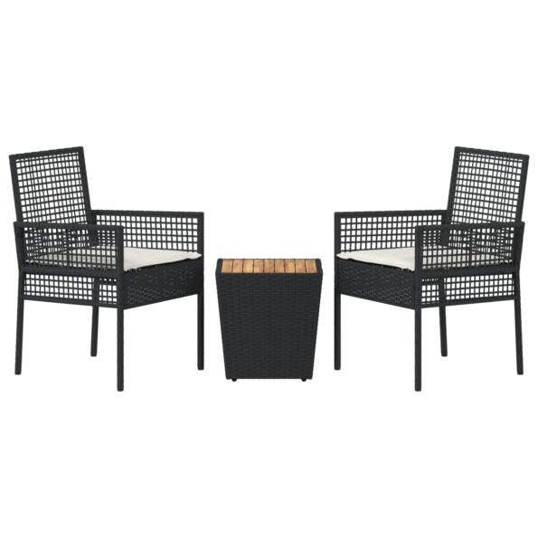 3334960_7.jpg vidaXL 3-dielna záhradná bistro súprava s vankúšmi čierny poly ratan – Obrázok 7