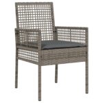 vidaXL Záhradný bistro set 3 pcs Sivá polyratan – Obrázok 6