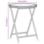 vidaXL 3-dielna záhradná bistro súprava s vankúšmi sivá poly ratan – Obrázok 11