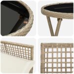 vidaXL Záhradný bistro set 3 pcs Béžová polyratan – Obrázok 9