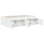 vidaXL Úložný rám postele Biela 100x200 cm – Obrázok 5