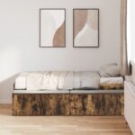 vidaXL Úložný rám postele Dymený dub 75x190 cm – Obrázok 4