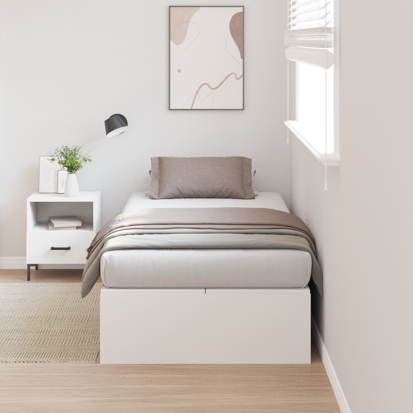 3335333_1.jpg vidaXL Rám postele s úložným prostorem s úložiskom Biela 80 x 200 cm – Obrázok 1