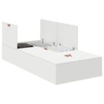 vidaXL Rám postele s úložným prostorem s úložiskom Biela 80 x 200 cm – Obrázok 3